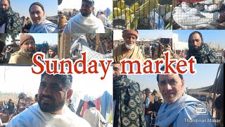 Sunday market itwar mandi Hazro Pigeon rabbit and food and drink munsab k sz