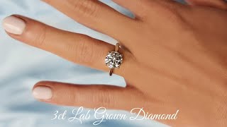 3ct Lab Grown Diamond Solitaire Engagement Ring