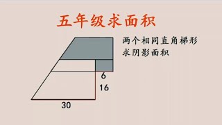 难倒高中学生的五年级求阴影面积题型