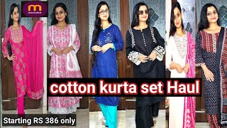 Meesho cotton kurta set Haul starting rs 386 only good quality affordable range