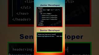 Junior Vs Senior Developer #programming #html #javascript #webdevelopment #html5 #webdesign #css3