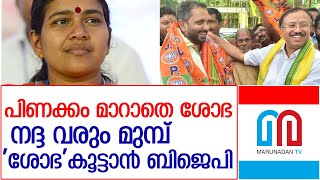 ശോഭാ സുരേന്ദ്രന്‍ പിണങ്ങിത്തന്നെ  വിഭാഗീയതയിൽ തീരുമാനമില്ലാതെ ബിജെപി lshobha surendran