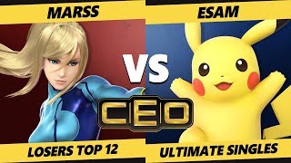 CEO 2019 SSBU - PG | Marss (ZSS) Vs. PG | ESAM (Pikachu) Smash Ultimate Tournament LR2 Top 12