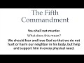 catechism tuesday the fifth commandment