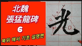 🌈[기초 서예] 北魏楷书 張猛龍碑(장맹룡비 기초 설명편 #6) 书法,書道,Calligraphy