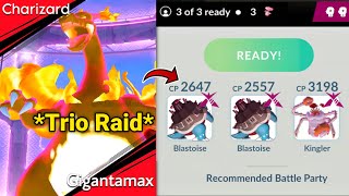 *TRiO* GIGANTAMAX CHARIZARD Raid in Pokemon GO.