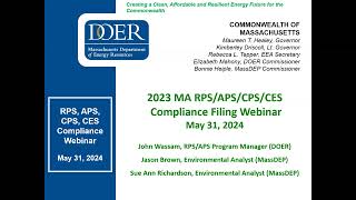 2023 MA RPS/APS/CPS/CES Compliance Filing Webinar