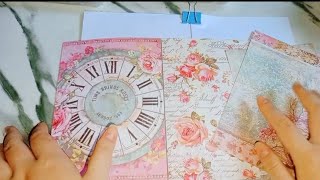 ASMR Decorating Pink Flowers journaling🌸|Various Sounds of Collage|Relaxing Paper Sounds|装饰轻复古日记