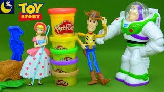 NEW Toy Story Play Doh Toys Buzz Lightyear Woody Bo Peep 2019 Unboxing Disney Toy Videos for Kids