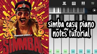 simba easy piano notes tutorial