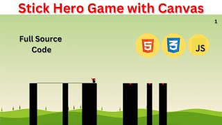 Stick Hero-Style Game with Canvas | HTML, CSS, JavaScript | Full Code Showcase