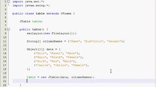 Java GUI Tutorial 19 JTable YouTube