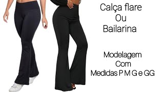 Como fazer molde calça BAILARINA ou FLARE Molde para Malha