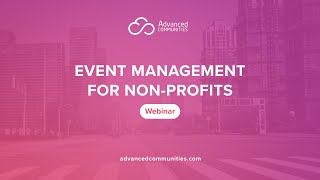 Webinar: Event Management for Non-Profits