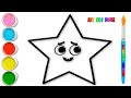 Star Coloring Pages for Youtube Kids / Stars drawing for Kids / AKN Kids House