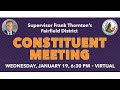 Fairfield Constituent Meeting - January 19, 2022