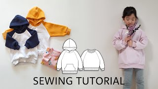 소잉일기 패턴/라글란 후드 맨투맨(아동)/Raglan Hood Sweatshirts for Kids