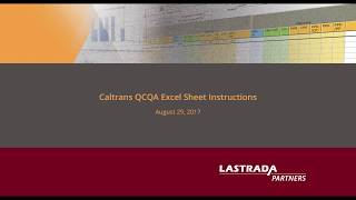 Caltrans QCQA Excel Sheet Instructions