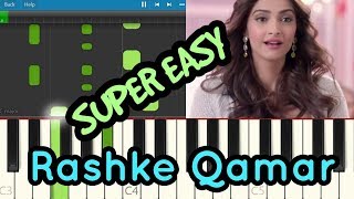 Mere Rashke Qamar Easy Piano + MIDI