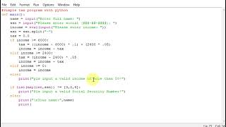 Simple tax program with python