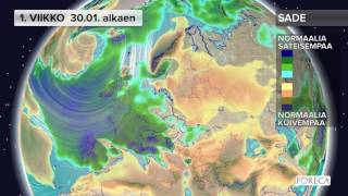 Kuukausiennuste sateista 31.1.2017: Sateita aluksi vähän, sitten palataan normaaliin