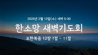 25.02.12(수) 순천한소망교회 새벽기도회 (온라인예배) - 값비싼 향유를 부을 수 있었던 힘