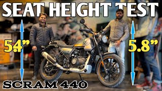 New Royal Enfield Scram 440 | seat height test | कम हाइट वालो के लिए कैसी? | PoweronTorque