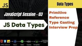 📌JavaScript Session 3 - Primitive & Reference Data Types | Must-Know for Interviews