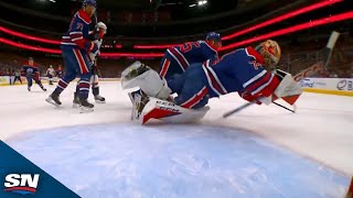 Oilers' Stuart Skinner ROBS Alex Ovechkin With Diving Effort For His First Save Of Game