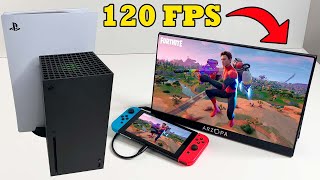 Arzopa Portable Monitor setup with Nintendo Switch, Xbox Series X & PS5 | 1080p 144Hz
