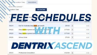 How To Create Fee Schedules In Dentrix Ascend Step By Step Tutorial