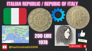 Republic of Italy (REPVBBLICA ITALIANA) 200 lire coin. min in Rome. 1978