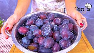 Delicious homemade plum juice canned in bottles for the winter! No added sugar!