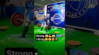 Strong girl 😍 Deadlift 🇮🇳 145.Kg #powerlifting #shorts #deadlift #viralshort #youtubeshorts 😱