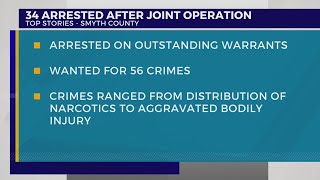 Smyth Co. Sheriff: 34 arrested after joint operation