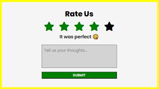 Star Rating System with Emoji using HTML, CSS, and JavaScript | Use it on a Website | step by step