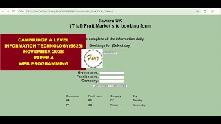 A Level IT 9626 November 2025 Paper 4 - Web Programming