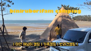 태안해넘이캠핑 | 동계캠핑 | 가족캠핑 | 바다캠핑 | 아빠위패모시고 첫캠핑 | 바닷가 칼바람에 강한 서커스tc빅텐트 |