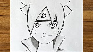 How to draw Boruto Uzumaki step by step || Easy anime drawing || Easy drawing for beginners