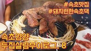 속초양양두집살림🏝속초로컬맛집|맛집브이로그|뒷고기|대패삼겹|양고기🐷홍게탕🦀능이오리백숙🐥한정식뿌시기🧏🏾‍♀️