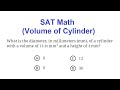 SAT Math Volume of Cylinder