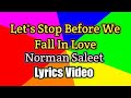 Let's Stop Before We Fall in Love - Norman Saleet (Lyrics Video)