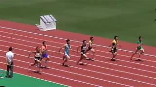 愛知県高校総体　男子100m　予選第1組　2018/05/19