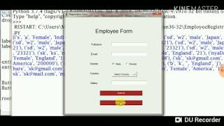 Employee Form Project in Python with source code