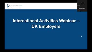 RCPath International Activities Webinar - UK Employers