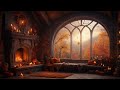 Cozy Fall Ambience 🍁 | Autumn Foliage with Relaxing Fantasy Music and Crackling Fire