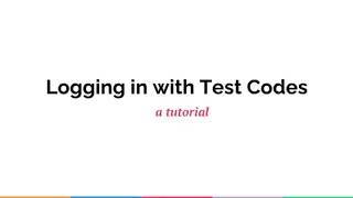 How to Login to an Avant Test using Test Codes