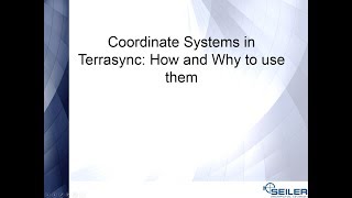 Coordinate Systems in Terrasync: How and Why to use them.