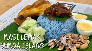 Resipi Bulan Puasa: Nasi Lemak Bunga Telang