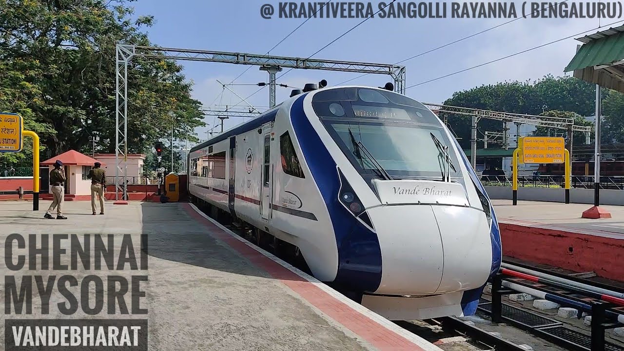 Chennai - Mysore Vande Bharat Arriving At KSR BENGALURU - YouTube